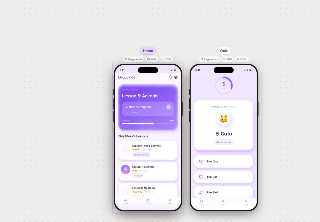 Kids Learning example