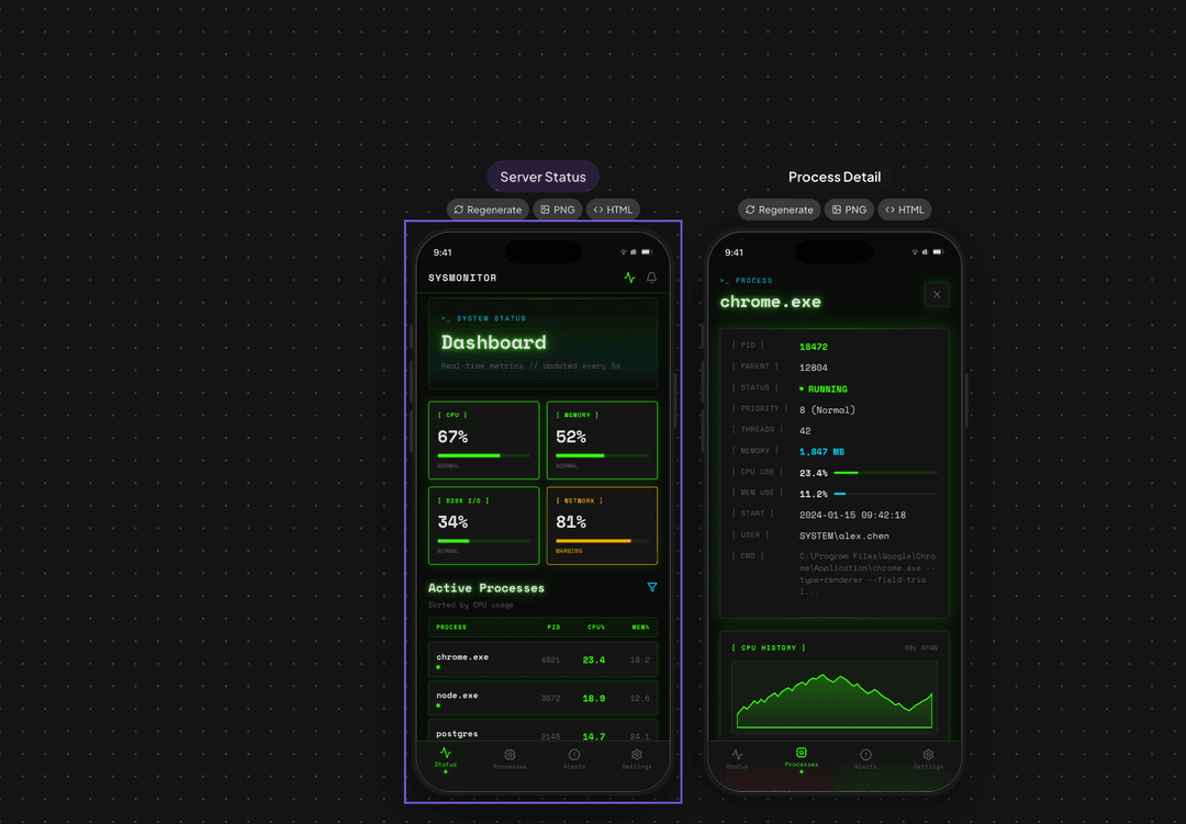 System Monitor example